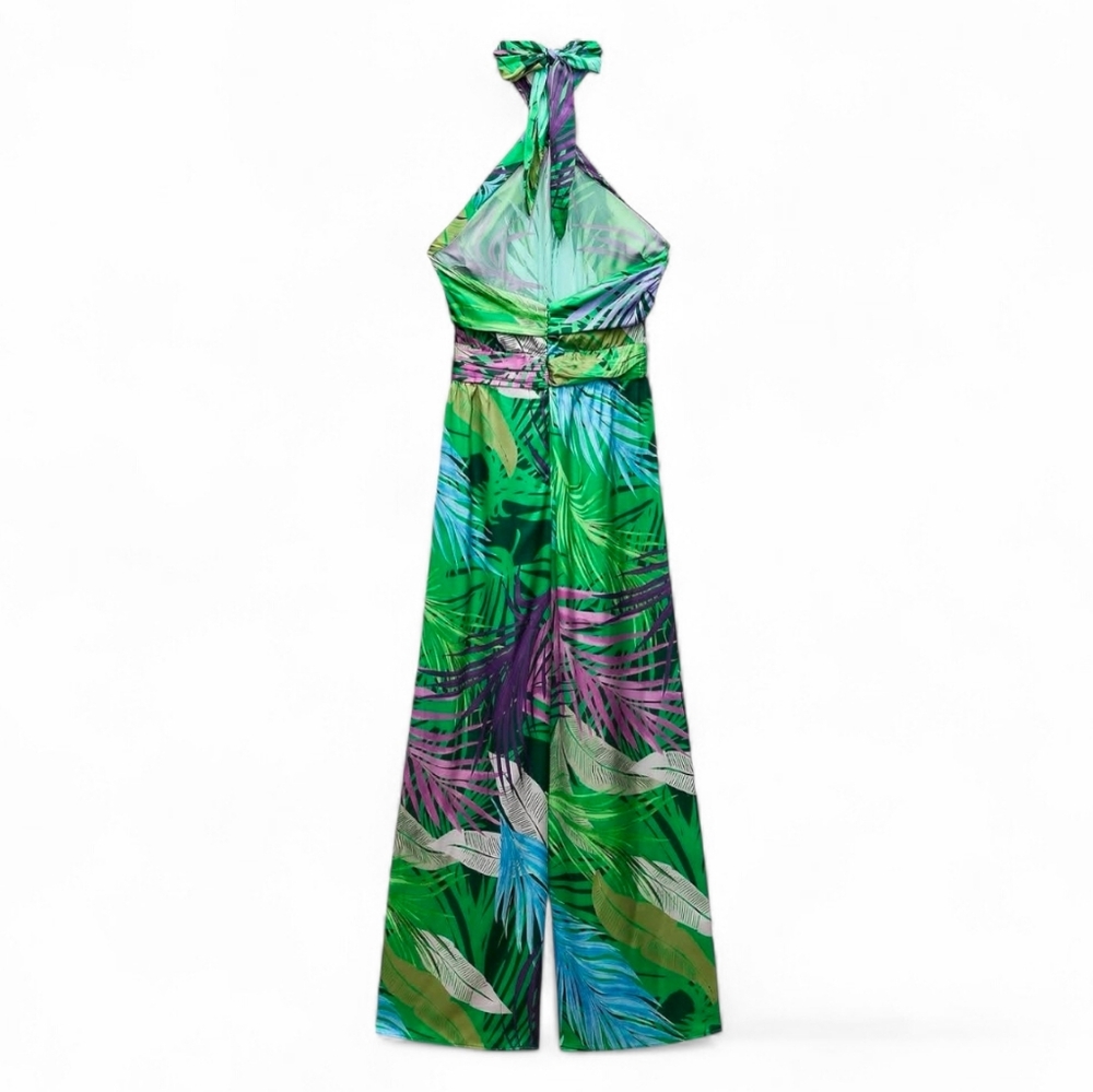 Zara Wide Leg Tropical Print Jumpsuit - Picture 3 of 8